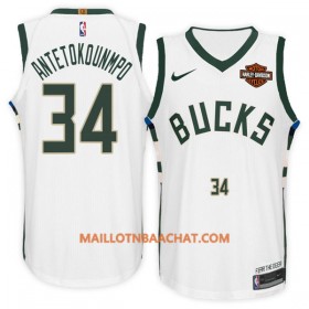 Maillot NBA Milwaukee Bucks Giannis Antetokounm 34 II Nike 2017-18 Blanc Swingman - Homme